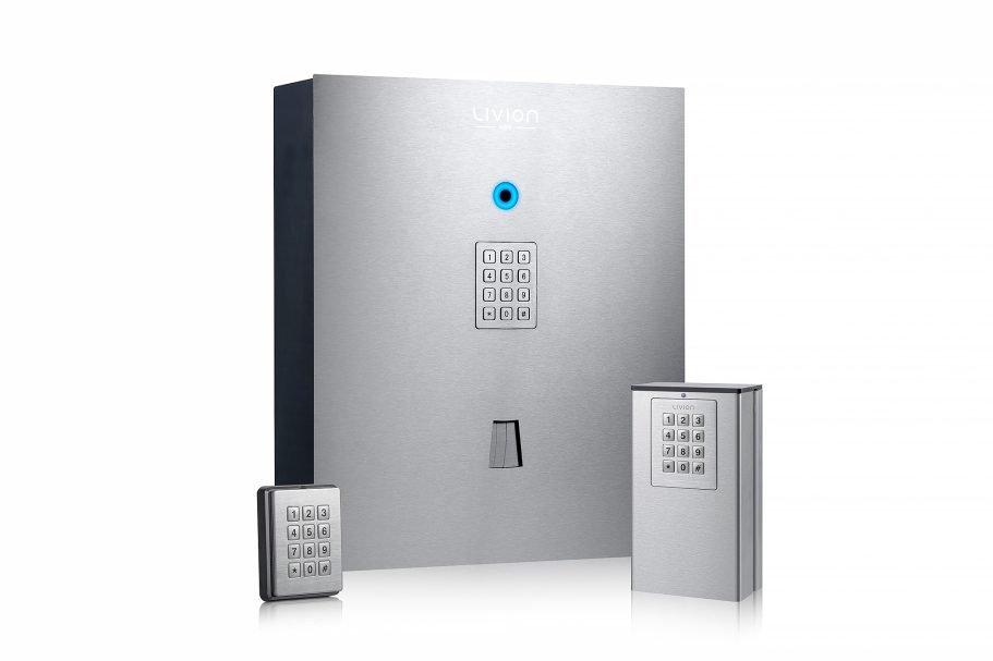 Gamme LivionKey Distributeurs à clés numériques argentés avec clavier à code.